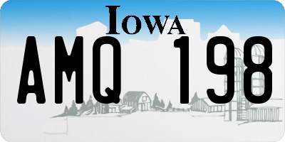 IA license plate AMQ198