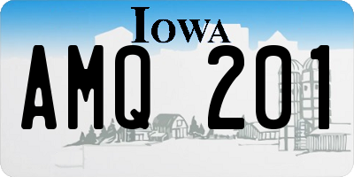 IA license plate AMQ201