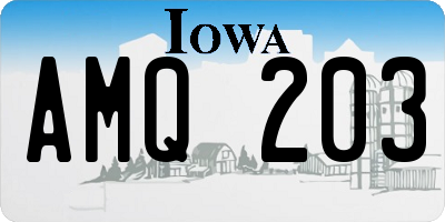 IA license plate AMQ203