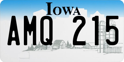 IA license plate AMQ215