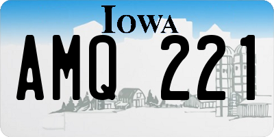 IA license plate AMQ221