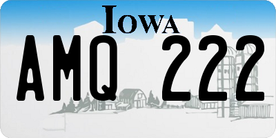 IA license plate AMQ222
