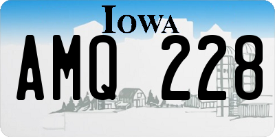 IA license plate AMQ228
