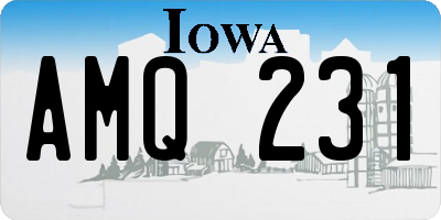 IA license plate AMQ231