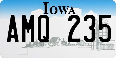 IA license plate AMQ235