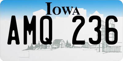 IA license plate AMQ236