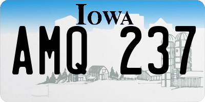 IA license plate AMQ237