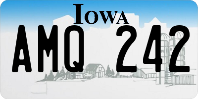 IA license plate AMQ242