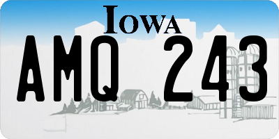 IA license plate AMQ243