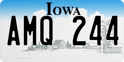 IA license plate AMQ244