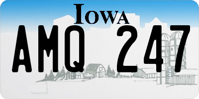 IA license plate AMQ247