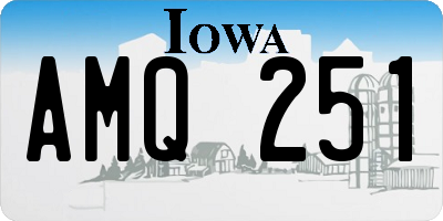 IA license plate AMQ251