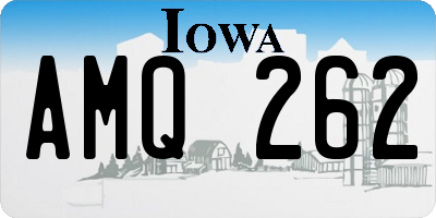 IA license plate AMQ262