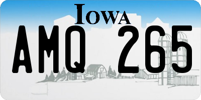 IA license plate AMQ265