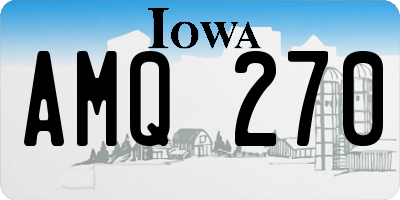 IA license plate AMQ270