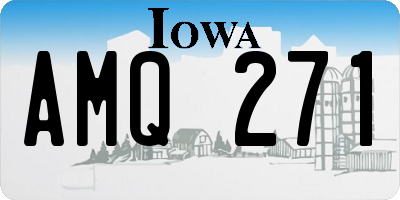 IA license plate AMQ271