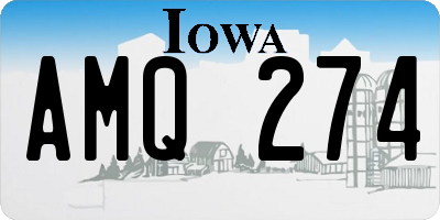 IA license plate AMQ274