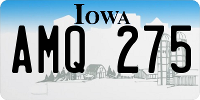 IA license plate AMQ275
