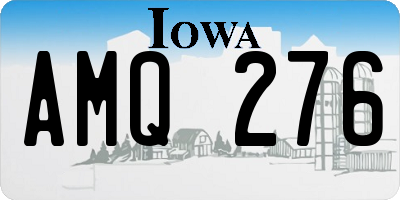 IA license plate AMQ276