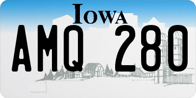 IA license plate AMQ280