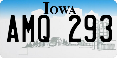IA license plate AMQ293