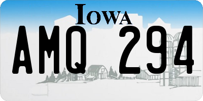 IA license plate AMQ294