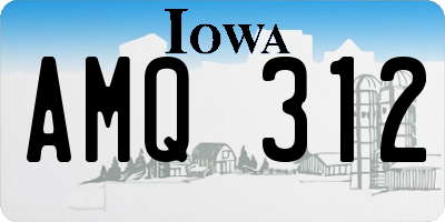 IA license plate AMQ312