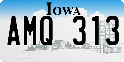 IA license plate AMQ313