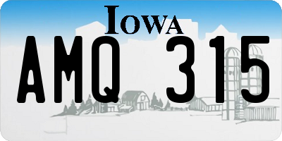 IA license plate AMQ315