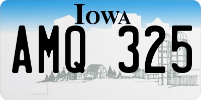 IA license plate AMQ325