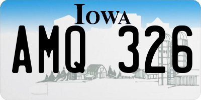 IA license plate AMQ326