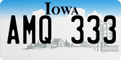 IA license plate AMQ333