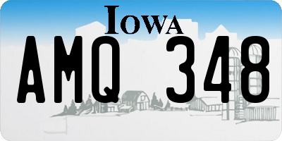 IA license plate AMQ348