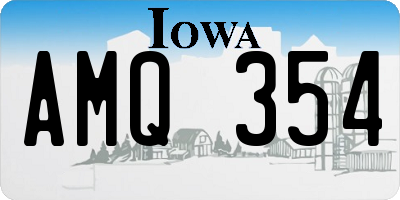 IA license plate AMQ354