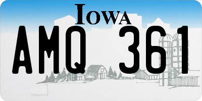 IA license plate AMQ361
