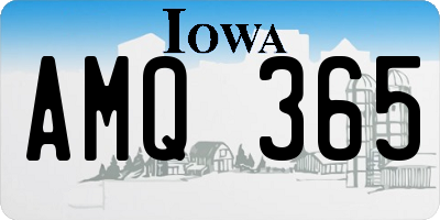 IA license plate AMQ365