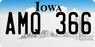 IA license plate AMQ366