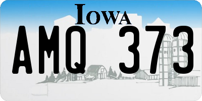 IA license plate AMQ373
