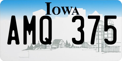 IA license plate AMQ375