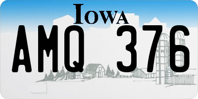 IA license plate AMQ376