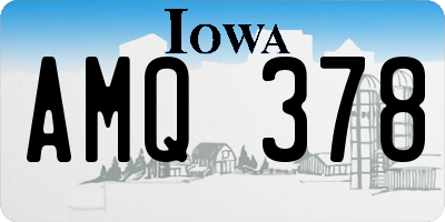 IA license plate AMQ378