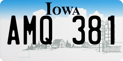 IA license plate AMQ381