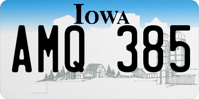 IA license plate AMQ385