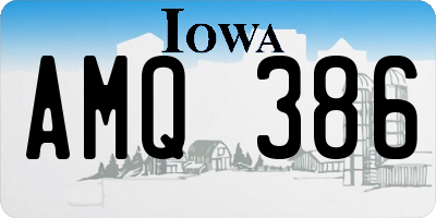 IA license plate AMQ386