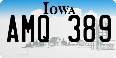 IA license plate AMQ389