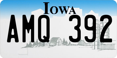 IA license plate AMQ392