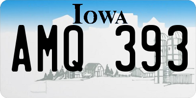 IA license plate AMQ393