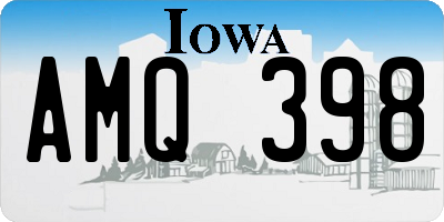 IA license plate AMQ398