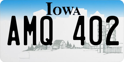 IA license plate AMQ402