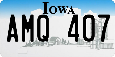 IA license plate AMQ407